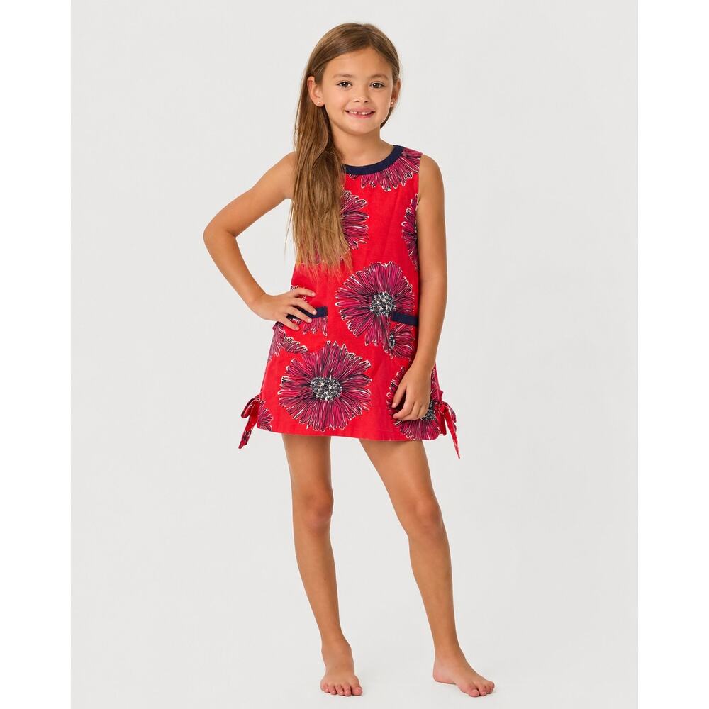 Lilly Pulitzer Girls Classic Shift Dress - Island Coral Print